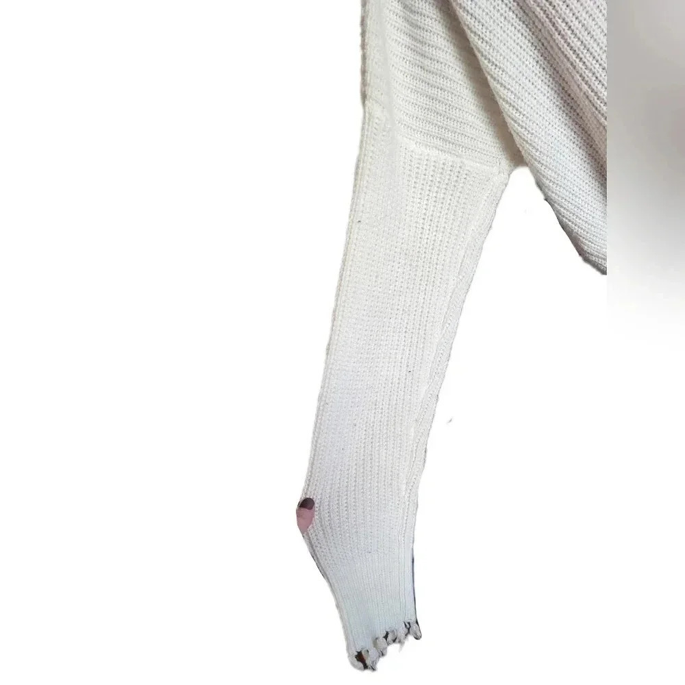 Full Tilt, Size L, Cream Destroyed Sweater - Picture 7 of 16